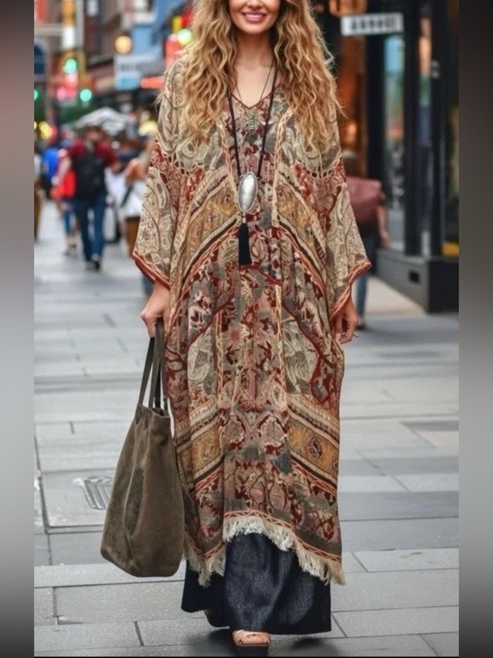 ZARA ZW Collection Paisley Kaftan Dress – Size M